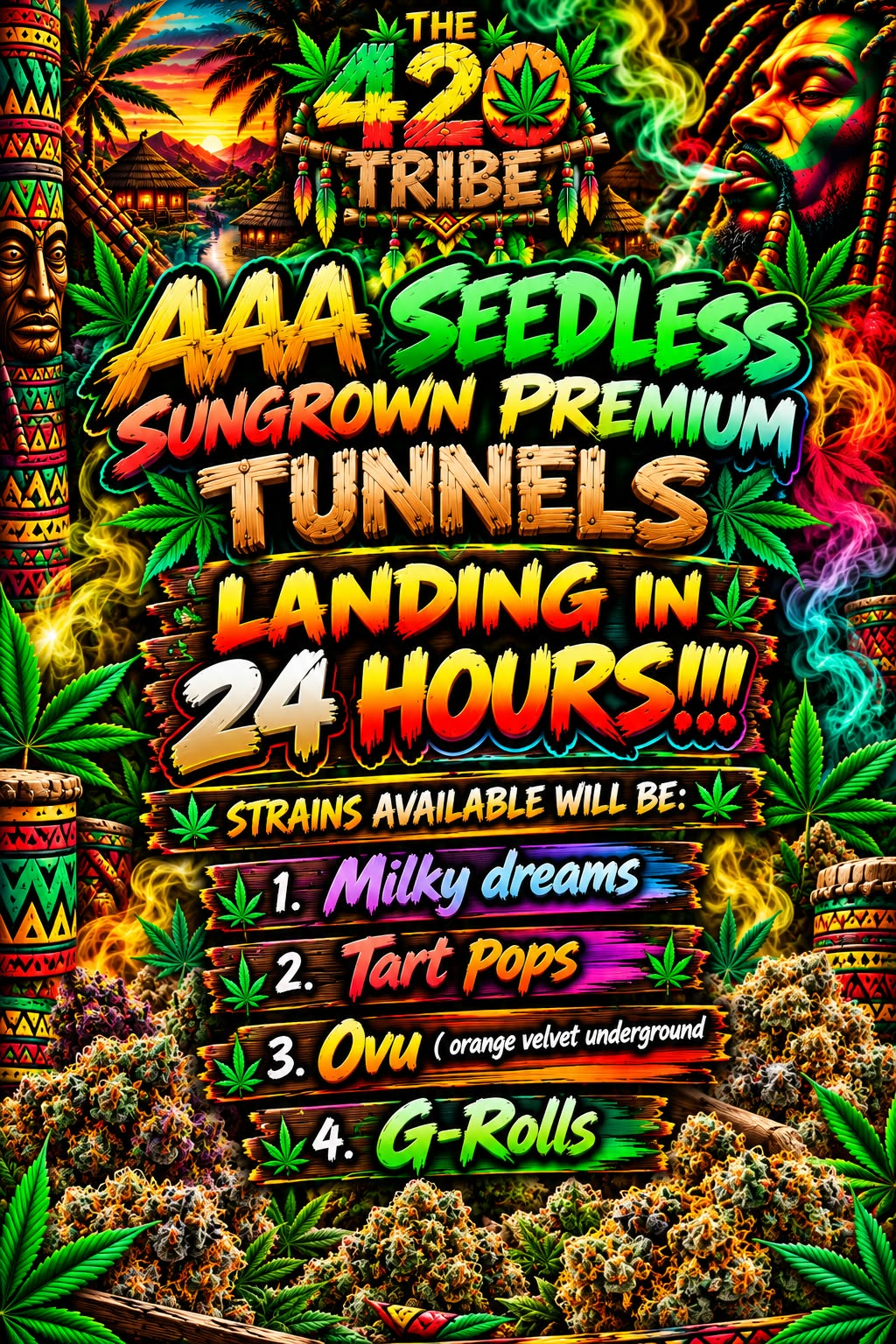 AAA Seedless Sungrown Premium Tunnels landing in 24 hours