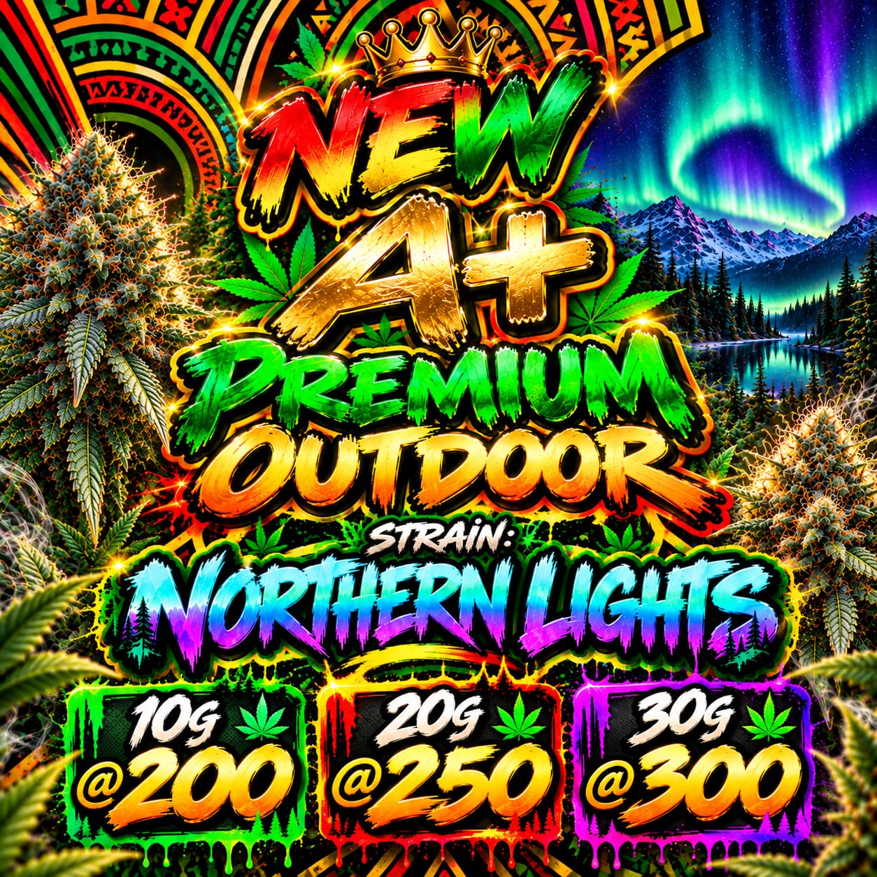 New A+ Premium Outdoor — Northern Lights, 10g@R200, 20g@R250, 30g@R300